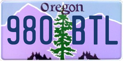 OR license plate 980BTL