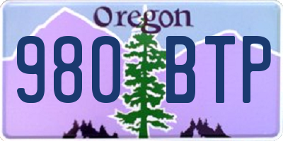OR license plate 980BTP
