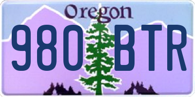 OR license plate 980BTR