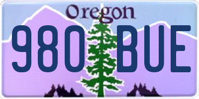 OR license plate 980BUE