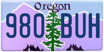 OR license plate 980BUH