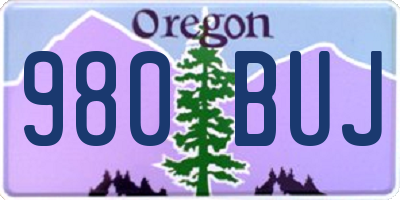 OR license plate 980BUJ