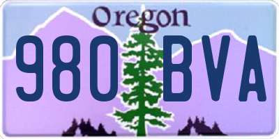 OR license plate 980BVA