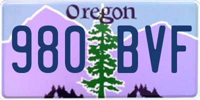 OR license plate 980BVF