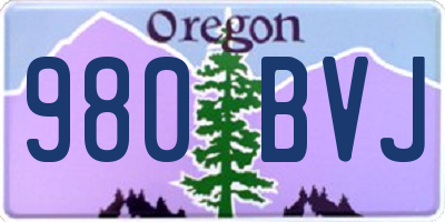 OR license plate 980BVJ