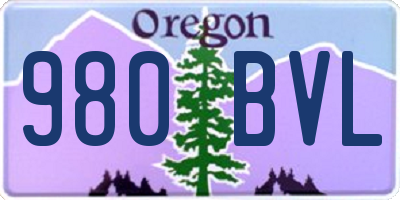 OR license plate 980BVL