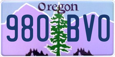 OR license plate 980BVO