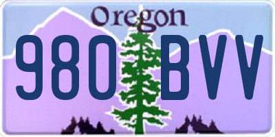 OR license plate 980BVV