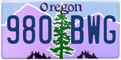 OR license plate 980BWG