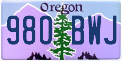 OR license plate 980BWJ