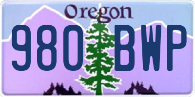 OR license plate 980BWP
