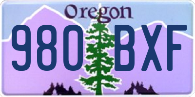 OR license plate 980BXF