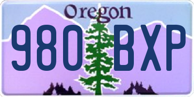 OR license plate 980BXP