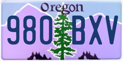 OR license plate 980BXV