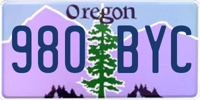 OR license plate 980BYC