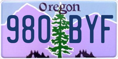 OR license plate 980BYF