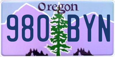 OR license plate 980BYN