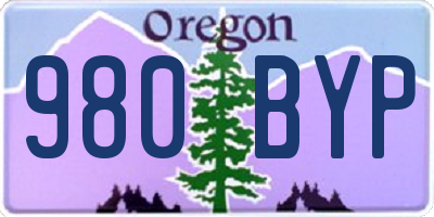 OR license plate 980BYP