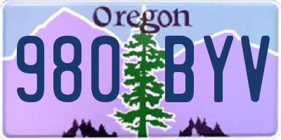 OR license plate 980BYV