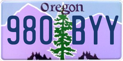 OR license plate 980BYY