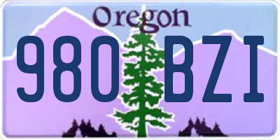 OR license plate 980BZI