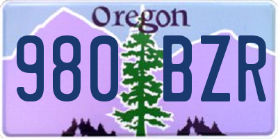 OR license plate 980BZR