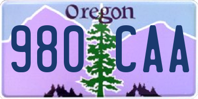 OR license plate 980CAA