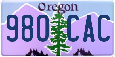 OR license plate 980CAC