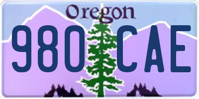 OR license plate 980CAE
