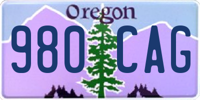 OR license plate 980CAG