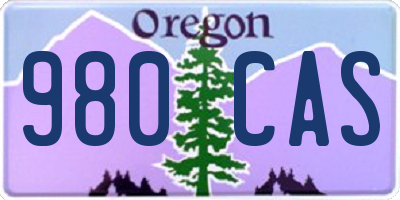 OR license plate 980CAS
