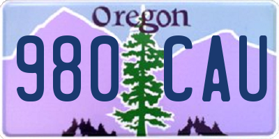 OR license plate 980CAU