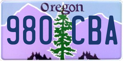 OR license plate 980CBA