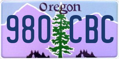 OR license plate 980CBC