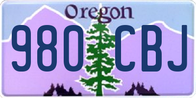 OR license plate 980CBJ