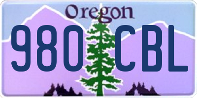 OR license plate 980CBL