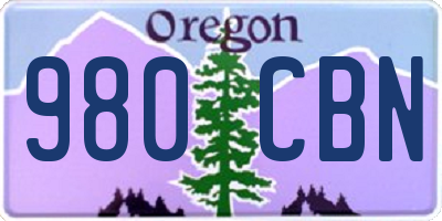 OR license plate 980CBN