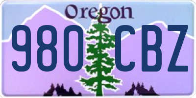 OR license plate 980CBZ