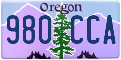 OR license plate 980CCA