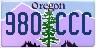 OR license plate 980CCC