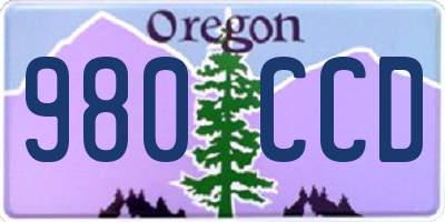 OR license plate 980CCD
