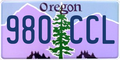 OR license plate 980CCL