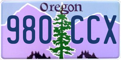 OR license plate 980CCX