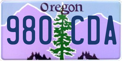 OR license plate 980CDA