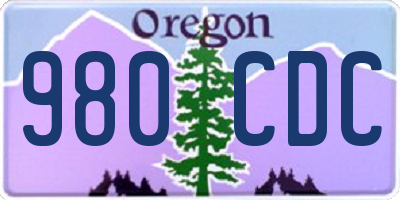 OR license plate 980CDC
