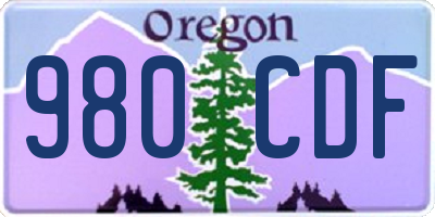 OR license plate 980CDF