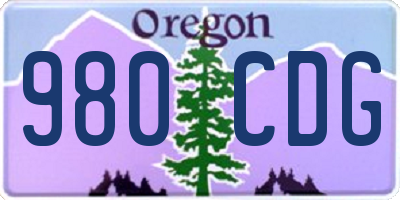 OR license plate 980CDG