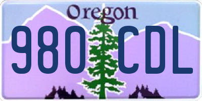 OR license plate 980CDL