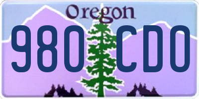 OR license plate 980CDO
