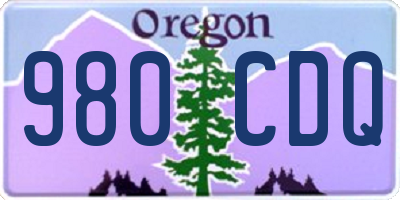 OR license plate 980CDQ